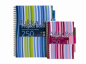 Blok na písanie Project book, linajkový, drôtená krúžková väzba, A4, 125 listov, PUKKA PAD